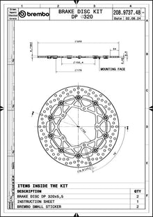 Yamaha YZF - R1 1000 15 - 23 m.fl. bremseskiver (sæt) - Brembo 208973748 - Pitboxen.dk